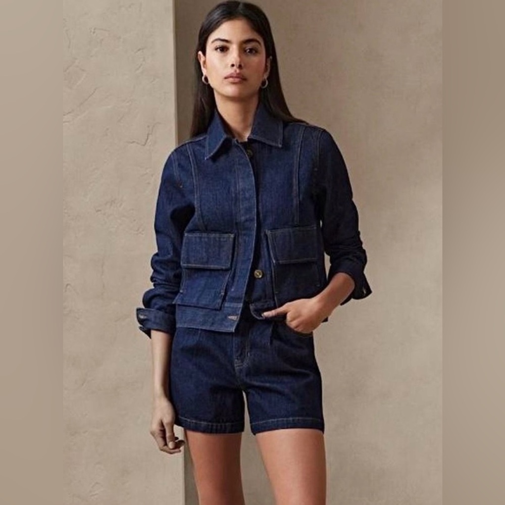 Banana Republic Utility Denim Jacket Womens Size M